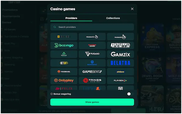 Confirmed Game Providers